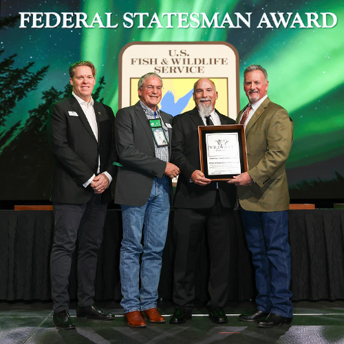 Don Morgan accepting the 2024 WSF Federal Statesman Award