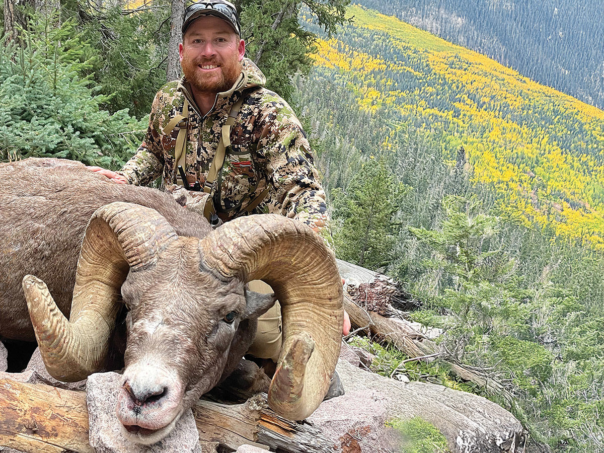Field photo of Kevin Neil with his award-winning bighorn sheep