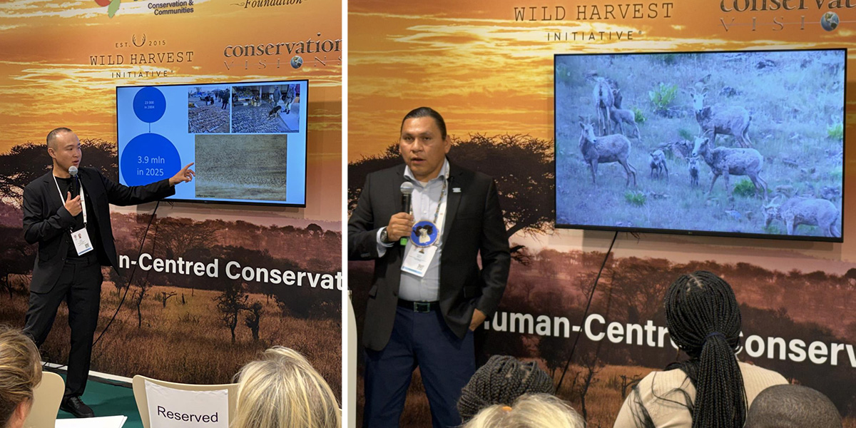 Aibat Muzbay, left, and Austin Smith were part of the WSF delegation of speakers at the World Conservation Congress Aibat Muzbay, left, and Austin Smith were part of the WSF delegation of speakers at the World Conservation Congress