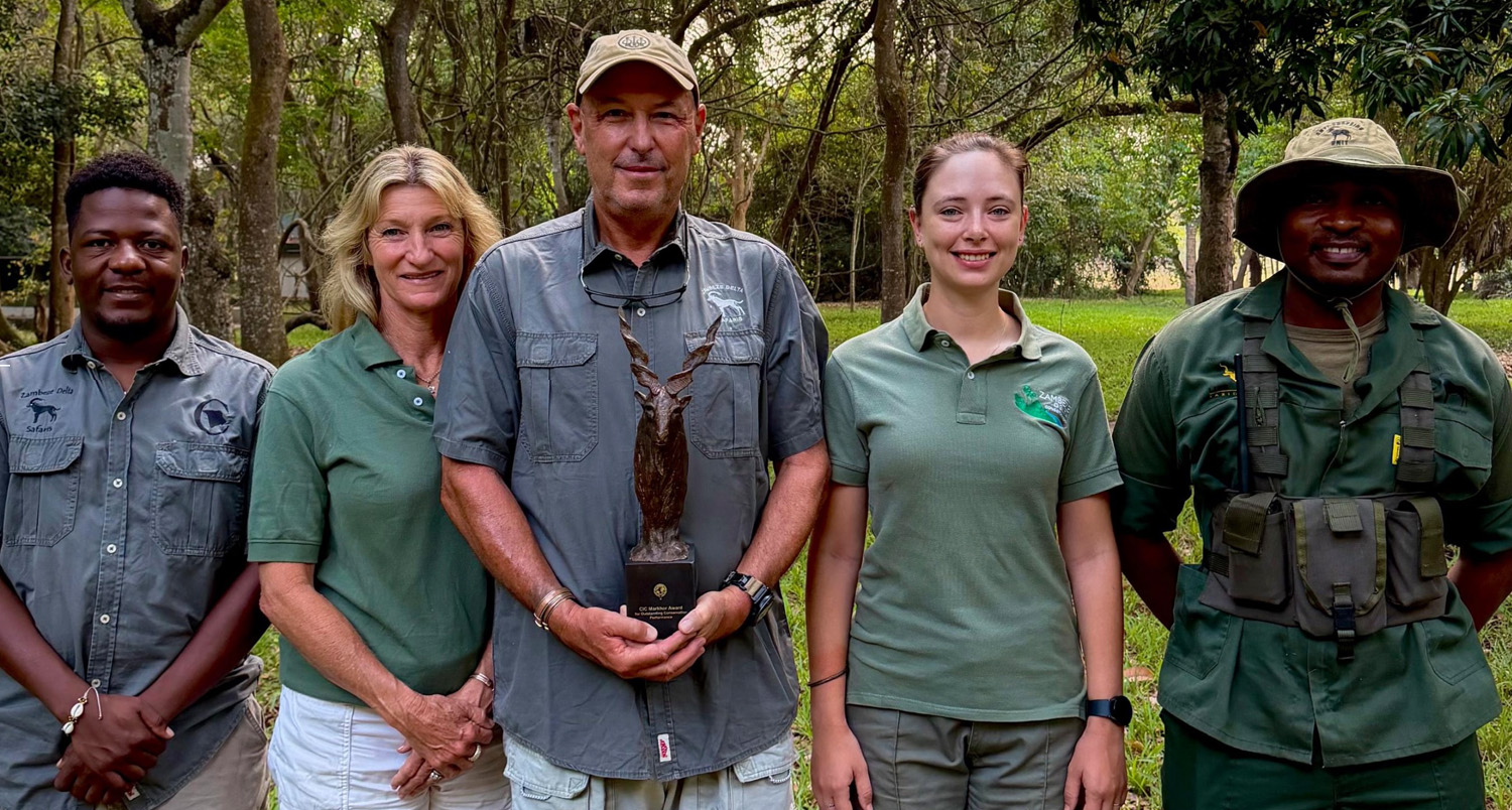 Mark Haldane of Zambeze Delta Safaris with the 2026 Markhor Award 