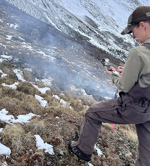 Alicia Wood monitoring post burn