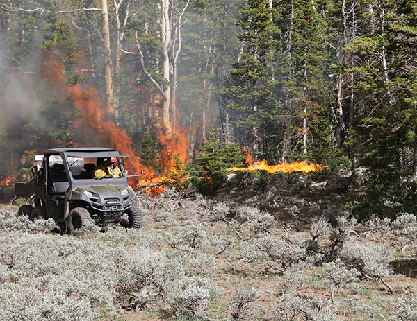 Starting a prescribed burn from an ATV