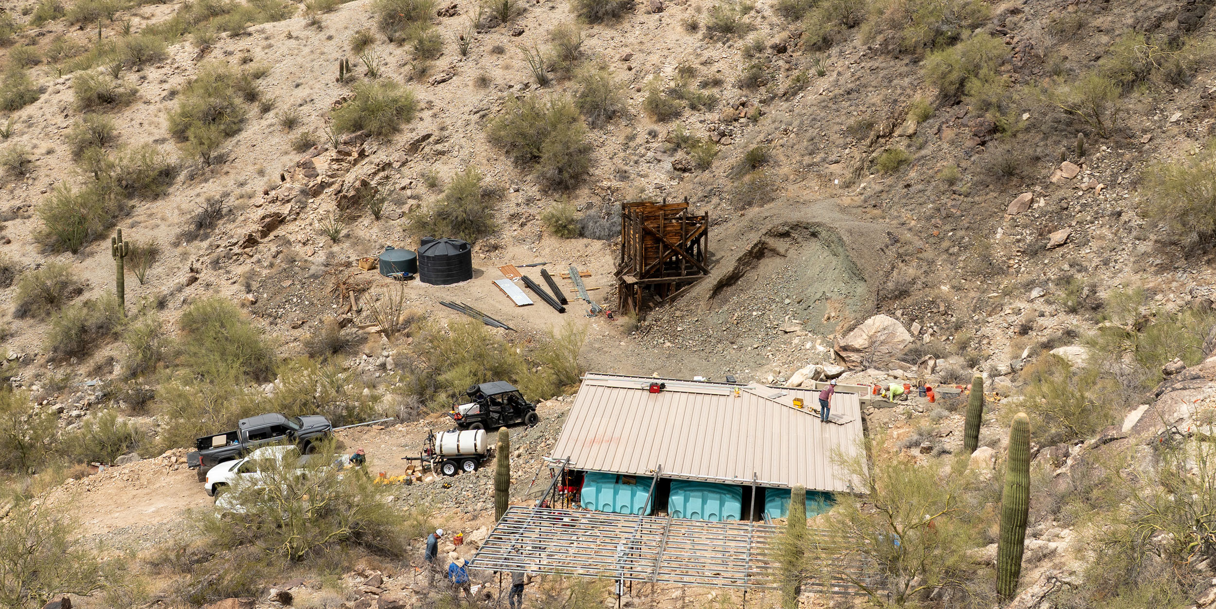 View of an abandoned mine that will be the new home for a wildlife water guzzler