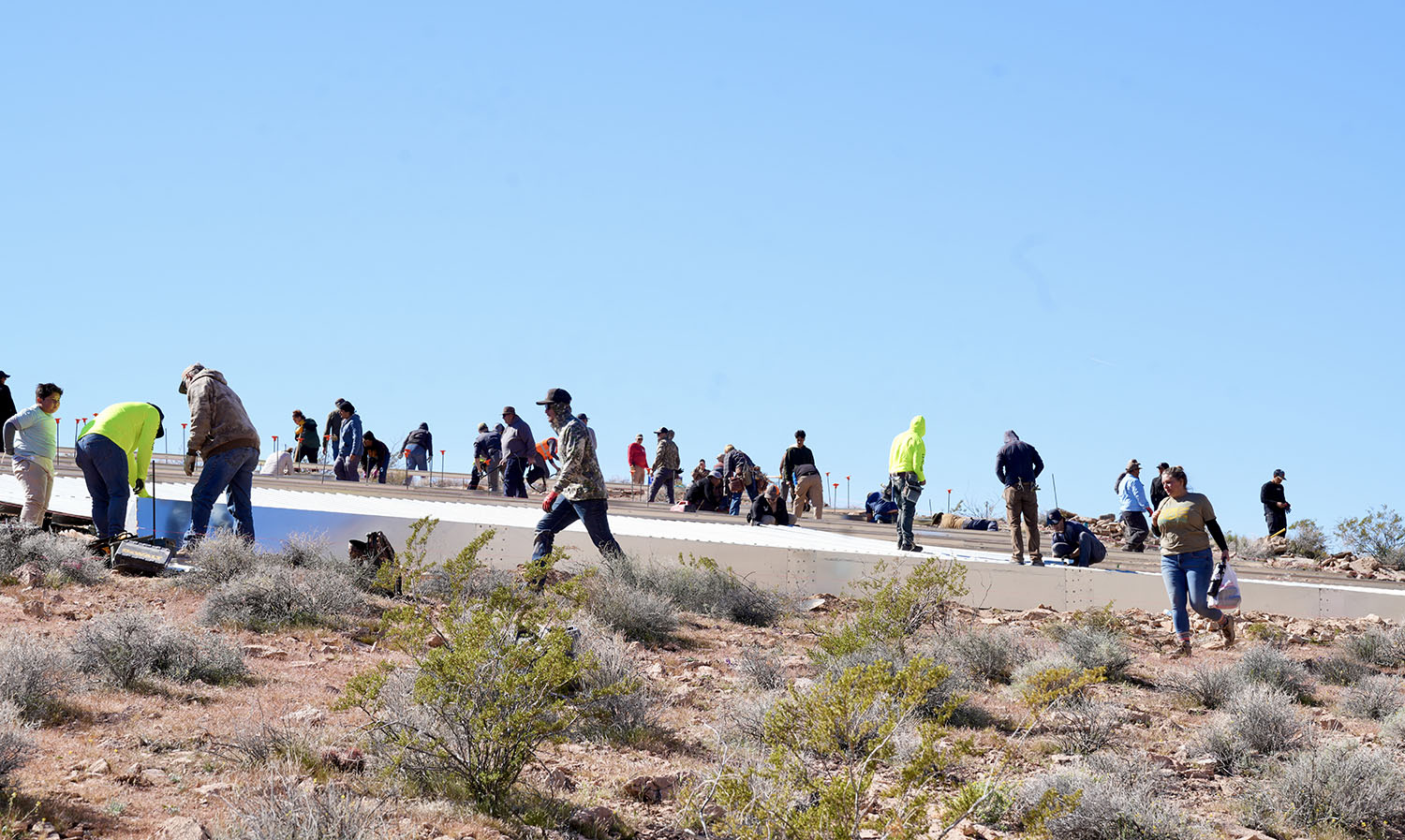 Volunteers working on Nevada GoHunt Guzzler