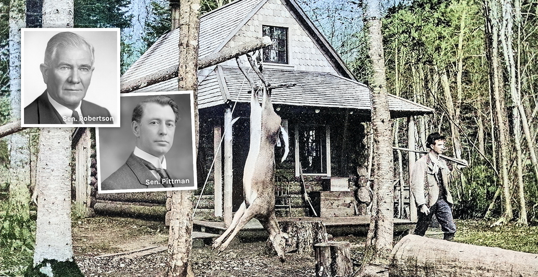 Vintage deer hunting photo with Pittman and Robertson