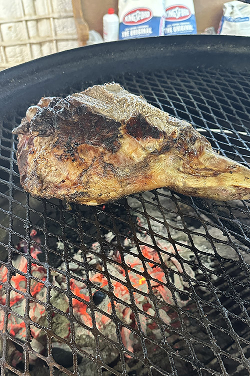 Wild hog on the barbecue