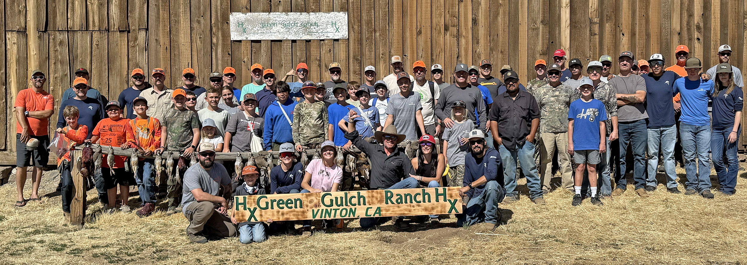 Large group of youth chukar hunters and instructors